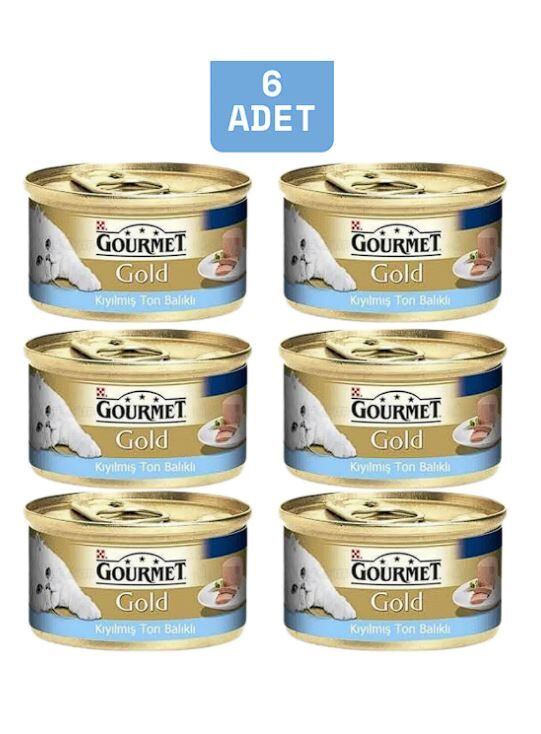 Gourmet Gold Kıyılmış Ton Balıklı 85 gr Yetişkin Konserve Kedi Maması - 6 Adet