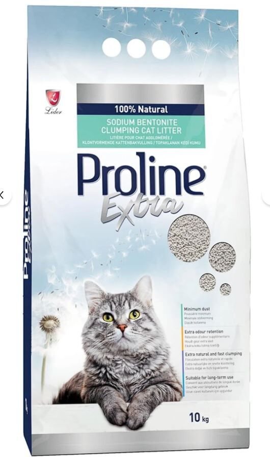 Proline Extra Sodıum Bentonite Gri Bentonit Topaklaşan Kedi Kumu 10 L