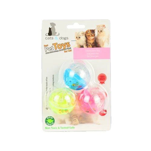 Pet Toys Boncuklu Top Kedi Oyuncağı 4 cm (3'lü)