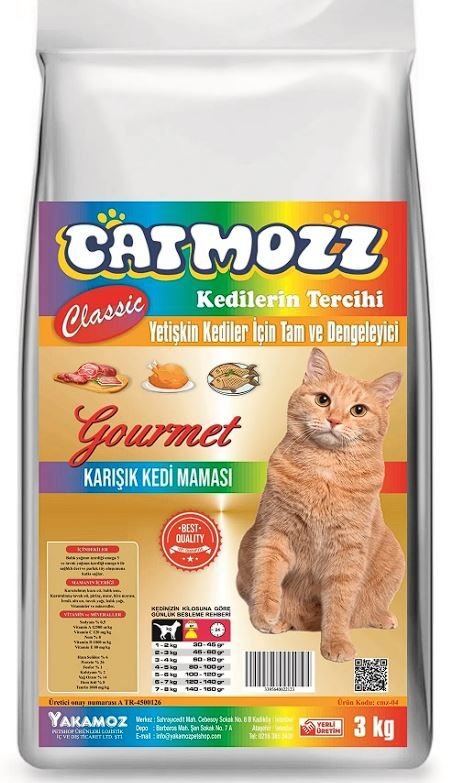 CatMozz Classic Mix Gourmet Karışık Yetişkin Kedi Maması 3 Kg