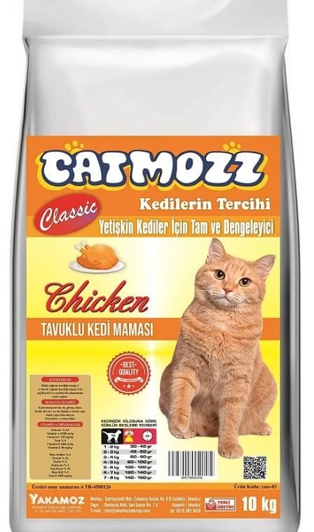 CatMozz Classic Tavuklu Yetişkin Kedi Maması 10 Kg