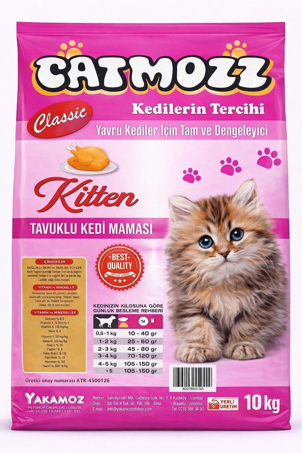 CatMozz Classic Tavuklu Kitten Yavru Kedi Maması 10 Kg