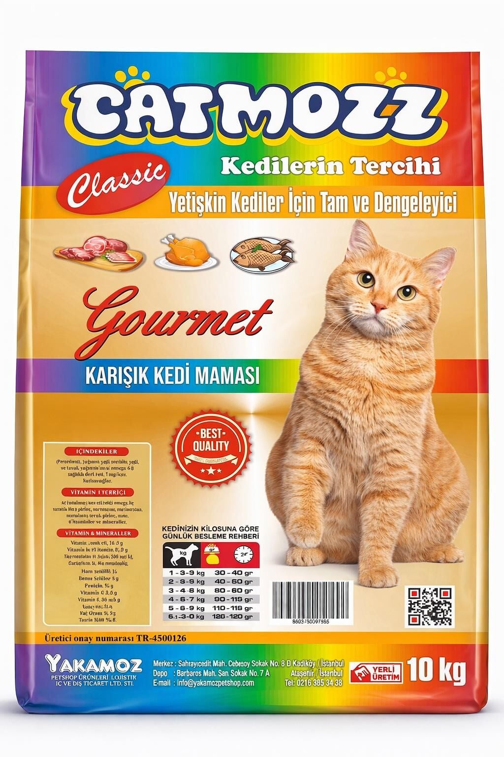 CatMozz Classic Mix Gourmet Karışık Yetişkin Kedi Maması 10 Kg