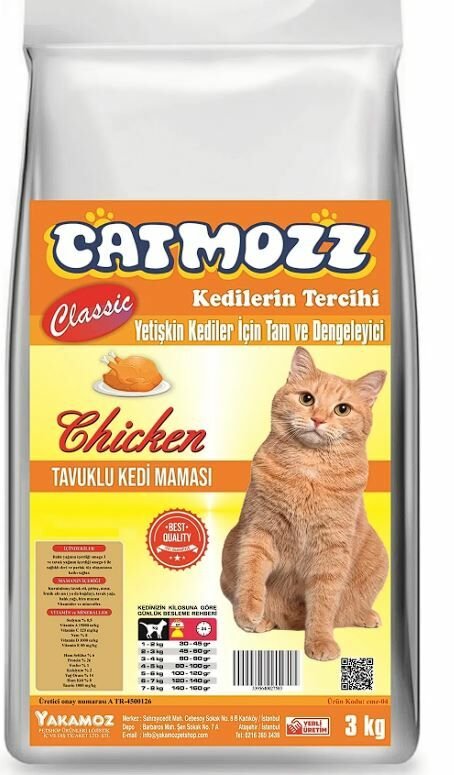 CatMozz Classic Tavuklu Yetişkin Kedi Maması 3 Kg