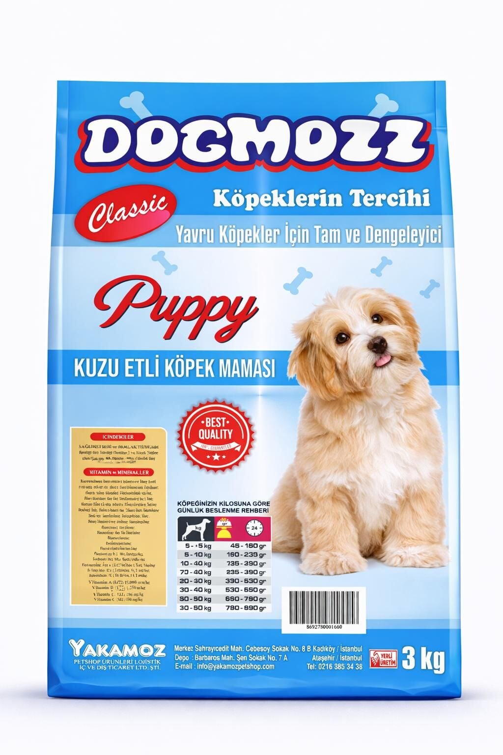 DogMozz Classic Kuzulu Puppy Yavru Köpek Maması 3 Kg
