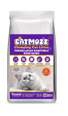 CatMozz Premium Topaklanan Özel Parfümlü Bentonit İnce Beyaz Kedi Kumu Maxi Paket 30 Lt