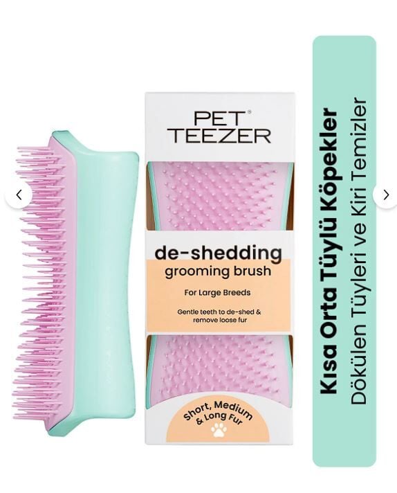 Tangle Teezer Pet Teezer Deshedding - Mint / Pink Yeşil Pembe Köpek Bakım Fırçası