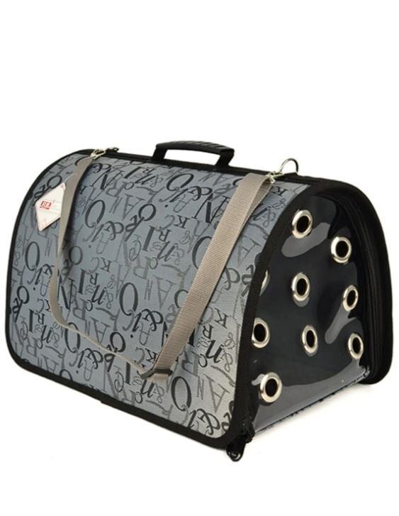 Genel Markalar Flybag Kedi ve Köpek Kapalı Taşıma Çantası Gri 28x44x28cm Luxury