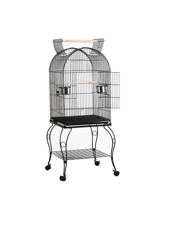 BirdMozz Sehpalı Papağan Kafesi Dövme Demir 63 x 44 x 137 cm