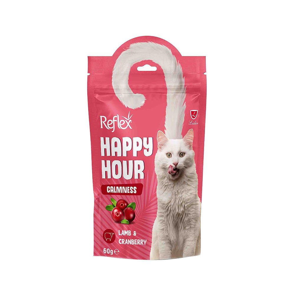 Reflex Happy Hour Sakinleşmeyi Destekleyici Kuzu Etli ve Kızılcıklı Kedi Ödül Maması (60 g)