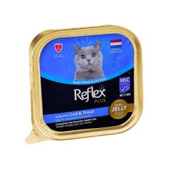 Reflex Plus Jöle İçinde Parça Morina ve Alabalıklı Yetişkin Kedi Konservesi (85 g)