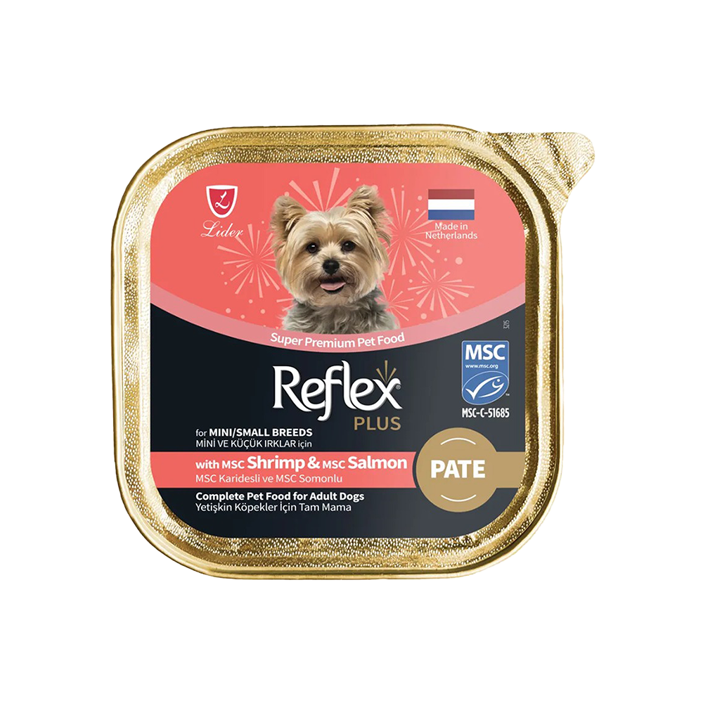 Reflex Plus Karides ve Somon Balıklı Kıyılmış Küçük Irk Konserve Köpek Maması (85 g)