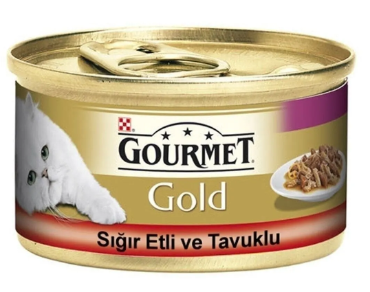 Gourmet Purina Gold Sığır Etli Tavuklu Kedi Konservesi 85 Gr