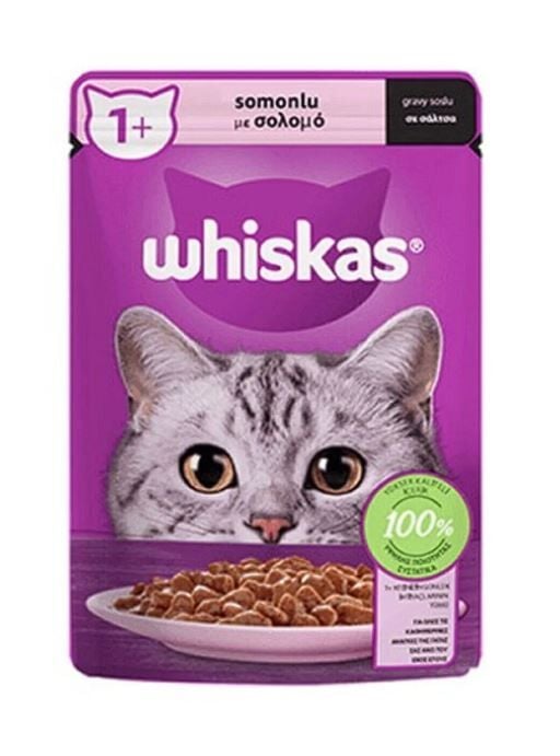 Whiskas Pouch Sos Içinde Somonlu Yetişkin Kedi Konservesi 28X85 gr