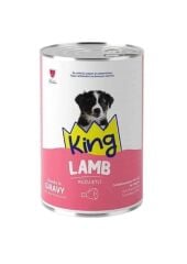 King Sos İçerisinde Et Parçacıklı Kuzu Etli Yavru Köpek Konservesi 400gr
