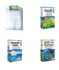 Aquawe Sump Ve Dış Filtre Malzeme Bakım Seti, Seramik, Elyaf, Aktif Karbon, Zeolit