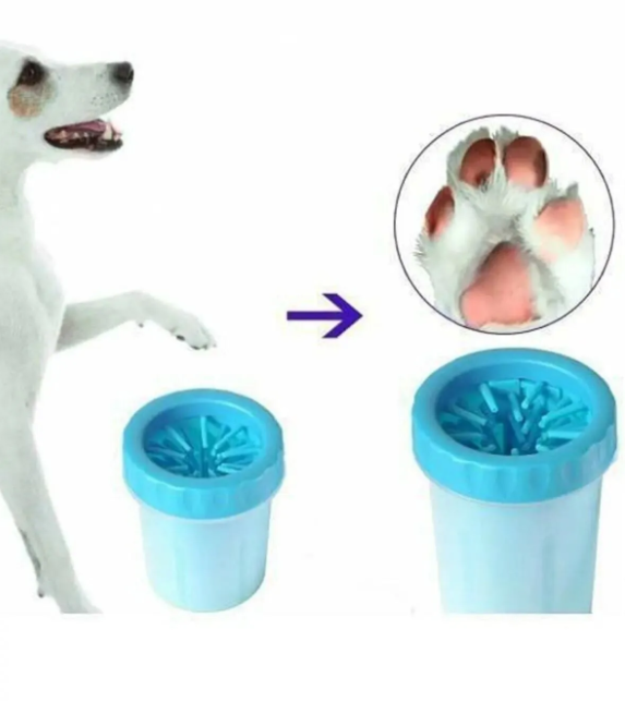 DOGMOZZ Küçük Boy Köpek Kedi Pati Ayak Yıkama Bardağı Silikon Jel Fırçalı Pati Temizleme Bardak