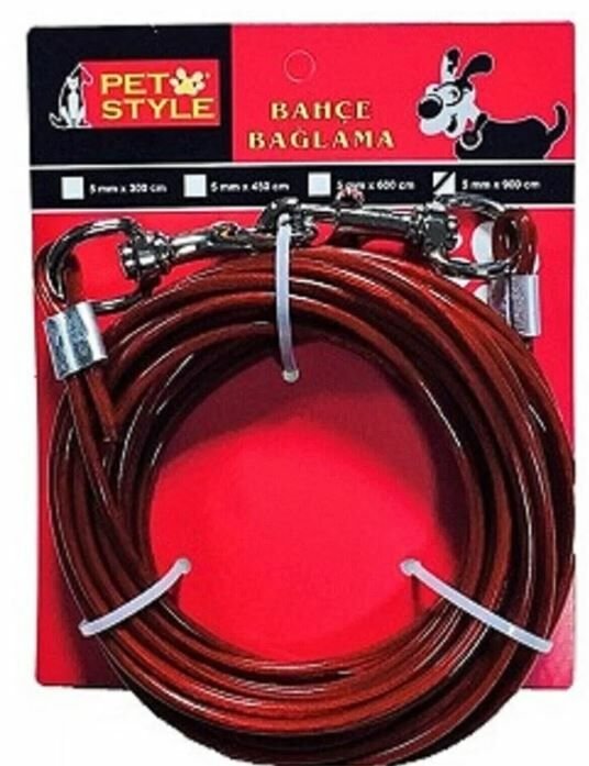 Pet Style Köpek Uzatma Bahçe Bağlama Çelik Halat 3 Metre