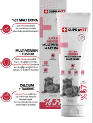 Supravet Hamile Ve Yavru Kediler Için Kalsiyum Ve Taurinli Multi Vitamin Kedi Macunu 100 Gr. (%57 Extra Malt)