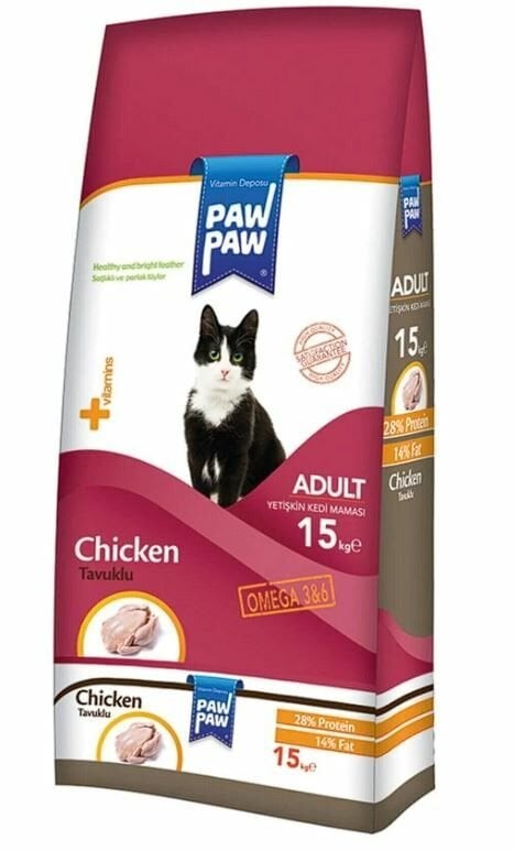 Paw Paw Tavuklu Yetişkin Kedi Maması 15 Kg