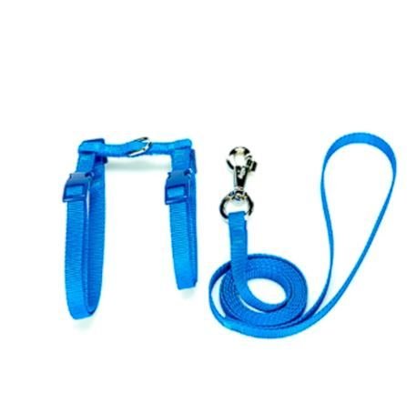 Doggie Dokuma Kedi Gezdirme Göğüs Tasma Takımı Mavi KT-10