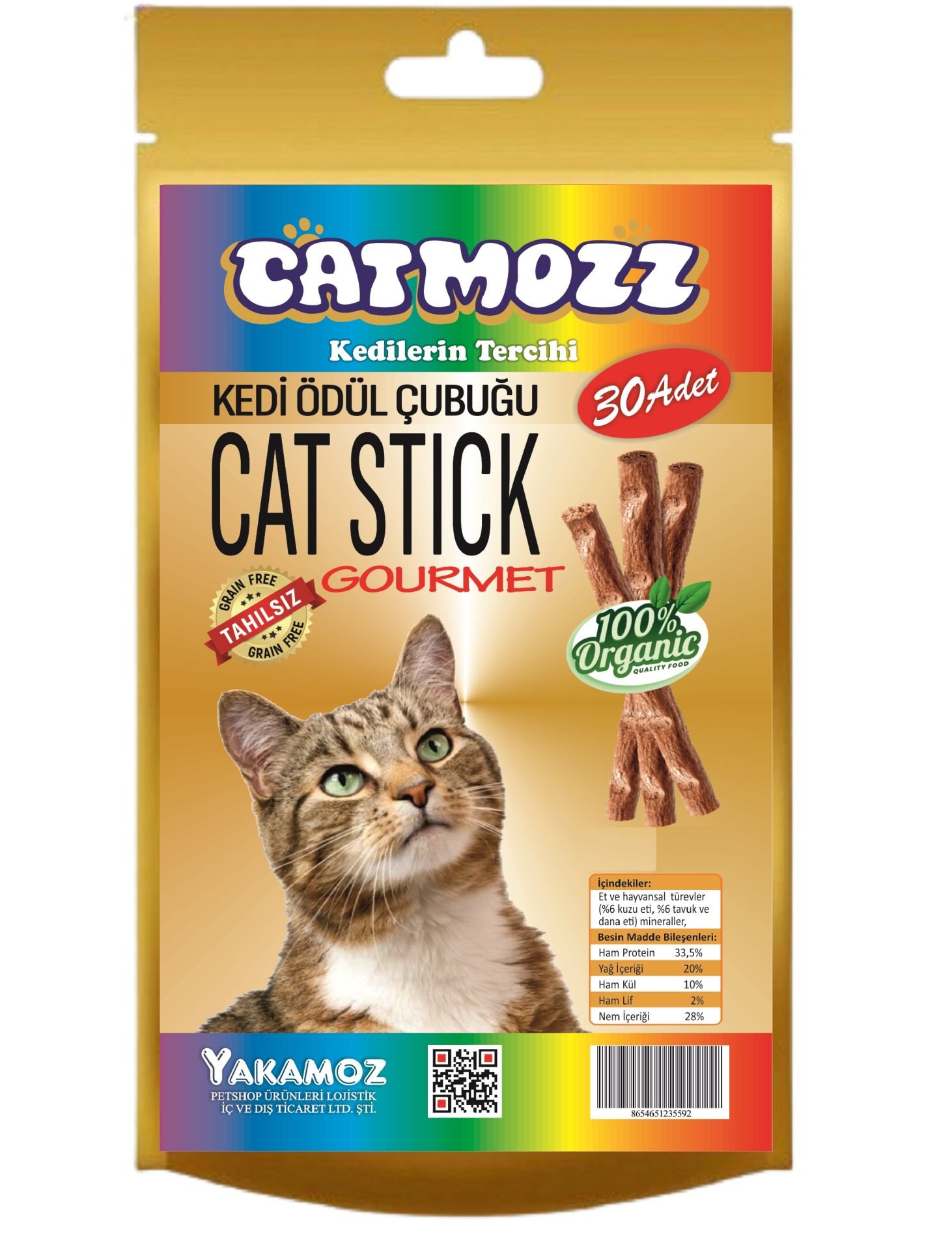 CatMozz Stick Gourmet Karışık Kediler için Ödül Çubuğu 30'lu Paket