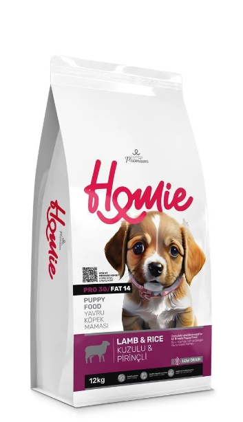 Homie Düşük Tahıllı Kuzu&pirinçli Yavru Köpek Maması 12 Kg