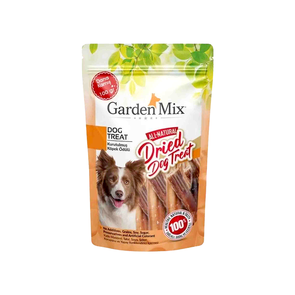 Garden Mix Kurutulmuş Dana Kamışı Köpek Ödülü 100 g