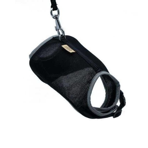 Cattie Havalı Dokuma Kedi Göğüs & Gezdirme Takımı Siyah 1X25-35CM