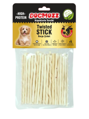 DogMozz Premium Stick İnce Burgu Deri Çubuk Beyaz 50 Adet