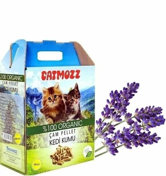 CatMozz Lavender Doğal Organik Lavanta Kokulu Çam Peleti Kedi Kumu 10 Lt