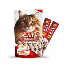 EuroGold Cat Sıvı Kedi Ödülü Dana-Tavuk Etl 5x15 Gr