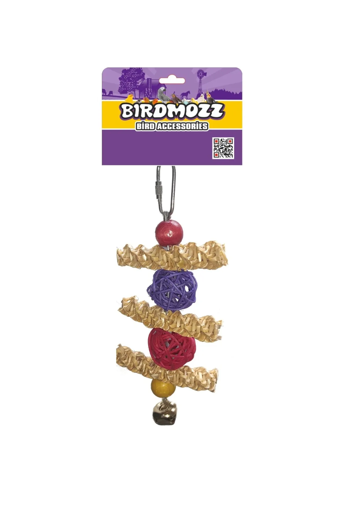 BirdMozz 2'li Toplu Boncuklu Renkli Kuş Oyuncağı