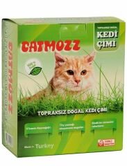 CatMozz Yavru Ve Yetişkin Kediler İçin Büyük Boy Organik Topraksız Kedi Çimi Seti 1 Adet