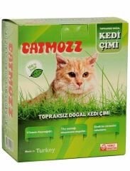 CatMozz Yavru Ve Yetişkin Kediler İçin Büyük Boy Organik Topraksız Kedi Çimi Seti 1 Adet
