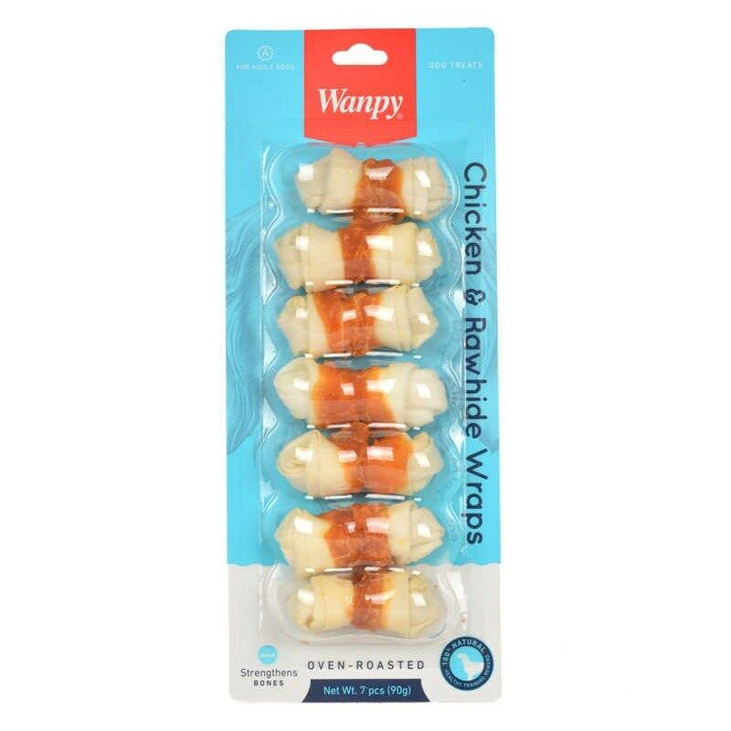 Wanpy Tavuk Sargılı 7'li Çiğneme Köpek Ödül Kemiği 90 Gr