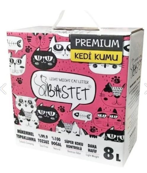 Bastet Topaklanan Premium Doğal Kedi Kumu 8 Litre
