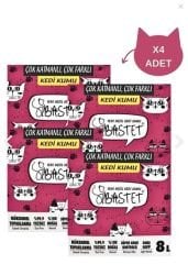 Bastet Topaklanan Premium Doğal Kedi Kumu 8 Litre x 4 Adet