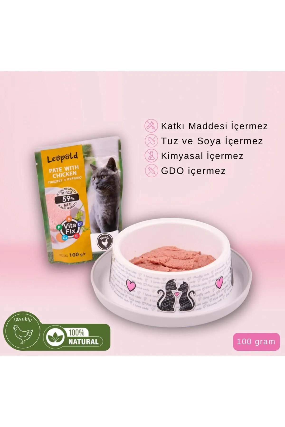CatMozz Leöpöld Premium Pouch Tavuklu Yetişkin Kedi Konservesi 100 gr
