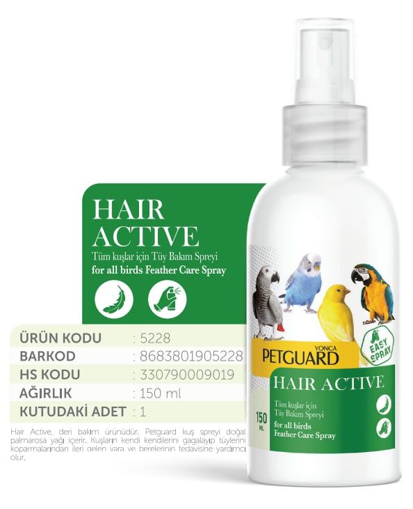 Petguard Kuş Vit Hair Active 150ml