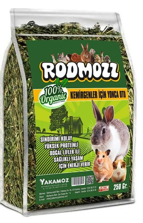 RodMozz Orijinal Gerçek Yonca Kemirgen Otu 250 Gr Kilitli Paket