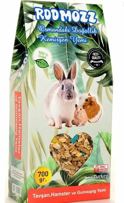 RodMozz Premium Vitaminli Kemirgen Hamster Guineapig Tavşan Yemi 700 Gr