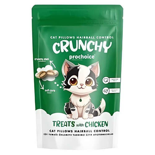 ProChoice Crunchy Tüy Yumağı Kontrolü için Tavuklu Kedi Ödül Maması 60 Gr