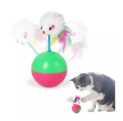 CatMozz Tüylü Fare Şekilli Hacıyatmaz Kedi Oyuncağı