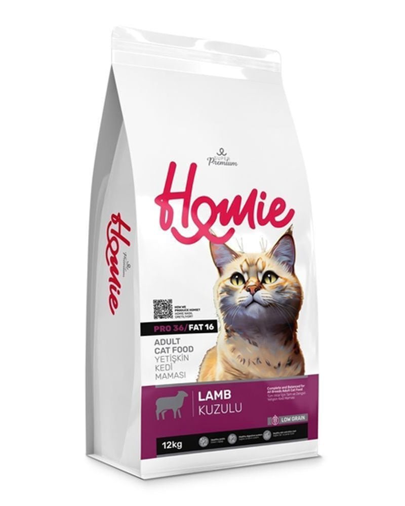 Homie Düşük Tahıllı Kuzulu Yetişkin Kedi Maması 12 Kg