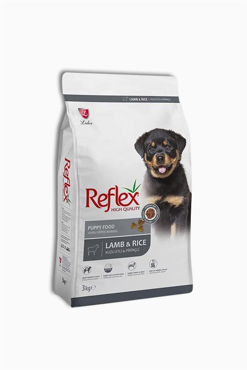 Reflex Yetişkin Kuzulu & Pirinçli Yavru Köpek Maması 3 Kg