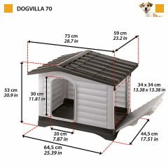 Ferplast Dog Villa 70 Plastik Kulübe 73 cm x 59 cm x 53 cm