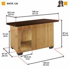 Ferplast Kennel Baita 120 Ahşap Köpek Kulübesi