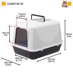 Ferplast Clear Cat 20 Kapalı Kedi Tuvaleti 50x37x35 cm