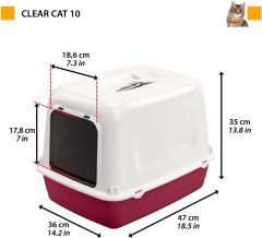 Ferplast Clear Cat 10 Kapalı Kedi Tuvaleti 36x47x35 cm